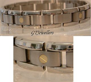 mens titanium prestige solid gold bracelet from australia returns 