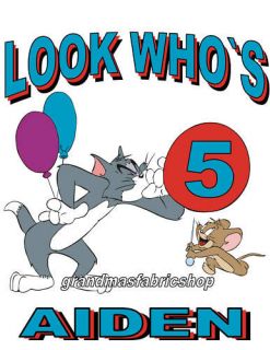 NEW Personalized Custom Tom and Jerry Birthday T Shirt Party Favor 