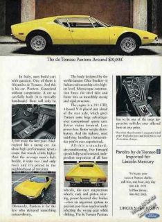 1973 de tomaso pantera around $ 10000 sports car ad
