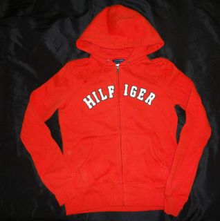 Tommy Hilfiger Womans Logo ZIP Hoddie Coat Jacket Color Red NWT