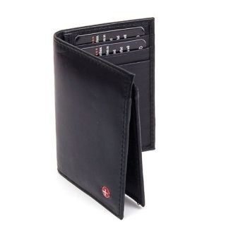 Shape Trifold Mens Wallet Soft Lambskin Leather Secure Bill Section 