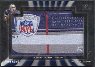   Topps Unique Laundry Tag Relic #TR2 Tony Romo 1/1 NFL Equipment Patch