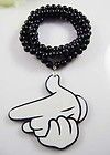 Hip Hop Good Quality 2pcs Pistol gesture Pendants Acrylic Rosary Bead 