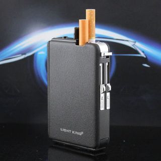 Ultrathin Automatic Cigarette Case With Windproof Lighter Can Hold 10 