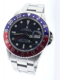 Rolex Vintage 1960s GMT Master Blue & Red Pepsi 1675 Steel Automatic