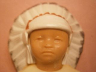 INDIAN indian INDIAN CHIEF OLD TOY FIGURE HEAD DRESS INDIAN CHIEF 