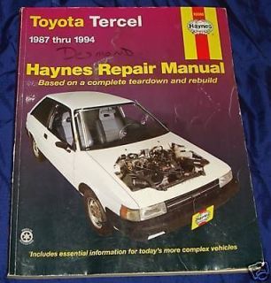 rp639 1987 1994 toyota tercel haynes repair manual from canada