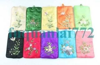 LOTS 10 PCS CHINESE HANDMADE GORGEOUS SILK EMBROIDER MOBILE PHONE 