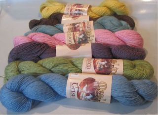    1 sk Louet MerLin Tristan Merino Linen Yarn   7 colors to 