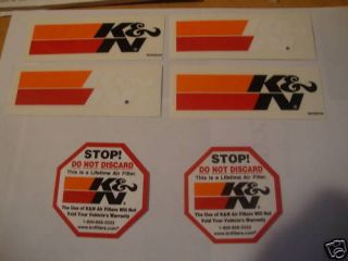 six k n logo decal racing stickers do not discard k n  3 00 