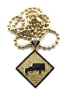 ICED OUT LIL WAYNE TRUKFIT PENDANT 6mm/36 BALL CHAIN NECKLACE MP855BC