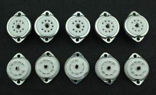   *ceramic 9pin CHASSIS MOUNT vacuum tube sockets FOR 12AX7/12AT7/12AU7