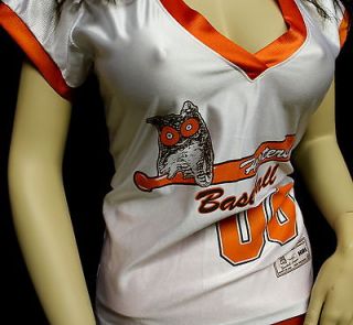 New Hooters Uniform Halloween Costume Baseball 00 Jersey Silky Orange 