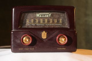   Mid Century MALLORY UHF Converter Television Channels 1950s Radio TV