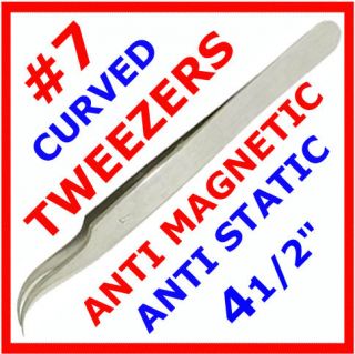 tweezers 7 antimagnetic curved points watch antistatic  3 