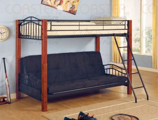 youth wood metal twin bunk bed futon free s h