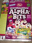   FROSTED MARSHMALLOW ALPHA BITS Post Cereal Toon~Twisters Flattened