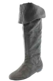 grey thigh high boots in Clothing, 