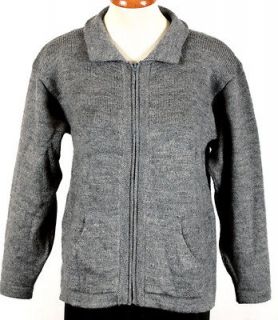 New Soft Apaca Wool Womens Jacket Peru Sweater~Gray~SZ SIZE XL