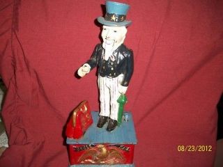 cast iron uncle sam coin bank  50