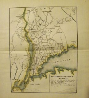 Westchester County New York Connecticut New Jersey Map 1778 1780 Hand 