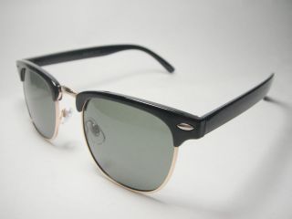 Polarized Half Frame Horn Rim Vintage Sunglasses – 408PL