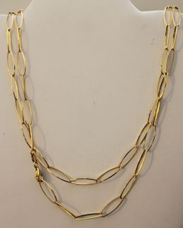 VERONESE 18K YELLOW GOLD OVER .925 STERLING OVAL LINK NECKLACE 36 IN 