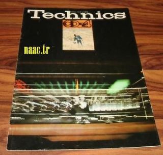 TECHNICS 1973 CD 4 HIFI SYSTEMS JAPAN CATALOG SC RS SB SL SU ST SA