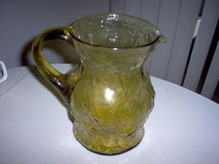 VINTAGE Glass pitcher pear green color   EXCELLENT CONDITION