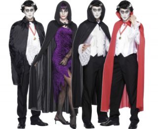 MENS / WOMENS HALLOWEEN FANCY DRESS COSTUME CAPES  VAMPIRE DEVIL WITCH 