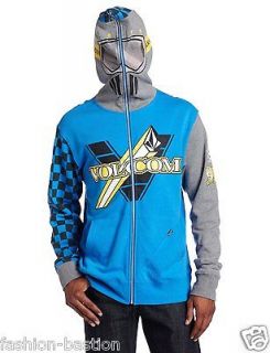 VOLCOM Hoodie Mens XLARGE XL Face Mask Vintage Motocross Graphics NWT