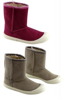 DUNLOP VOLLEY UGLY UGG LADIES SLIPPERS/LEATHER SUEDE BOOTS 2 COLOURS 