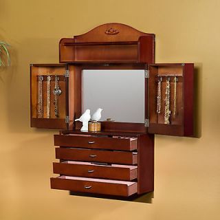 newly listed mj72041 cherry wall mount jewelry armoire time left
