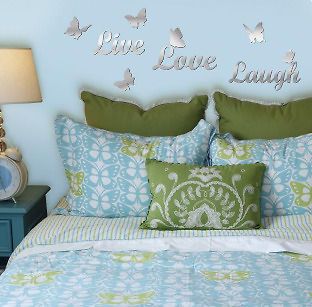 mirror live love laugh wall stickers 9 decals butterflies room