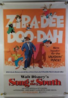 WALT DISNEYS SONG OF THE SOUTH FF ORIG 1SH MOVIE POSTER UNCLE REMUS 