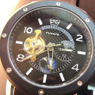 mens auto mechanical 4 hand moonphase tourbillon watch from china