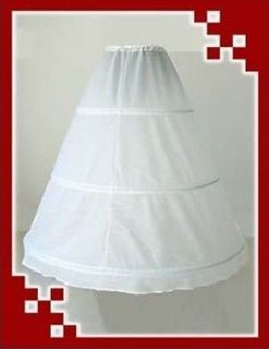 New White 3 Hoop 1 Layer Wedding Dress Petticoat Underskirt Free 