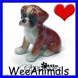   Critterz Buddy Boxer Puppy Dog Miniature Figurine Wee Animal Porcelain