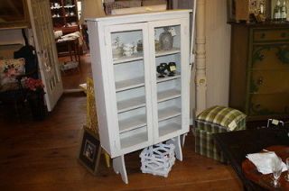   & Glass Front Painted White China Cabinet Petite Depth Bathroom Too