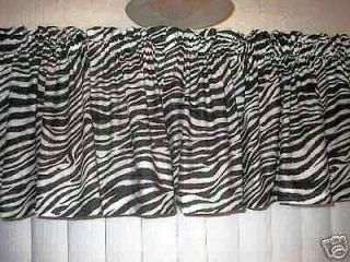 zebra black white curtain valances new 