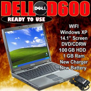   D600 Laptop 1.7GHz 100GB Hard Drive 1GB RAM CDRW/DVD Win XP Wifi