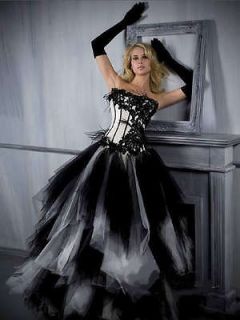 Black And White Quinceanera prom dresses ball gowns Custom Made Size