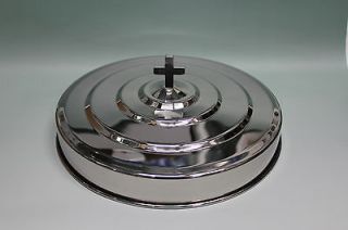 communion tray cover silvertone stainless steel 11 new time left