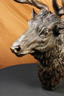   Elk Deer Stag Bust Head Lodge Cabin Wildlife Art Sculpture Figure