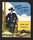 Official 1950 Hopalong Cassidy Vintage Mechanical Cowboy Birthday Card 