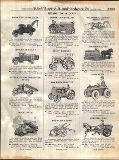 1928 AD Arcade Toy Tractor Ford Tow Wrecker Truck Mack Thresher 