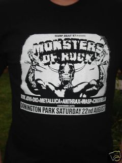 monsters of rock metallica wasp dio metal rare shirt l