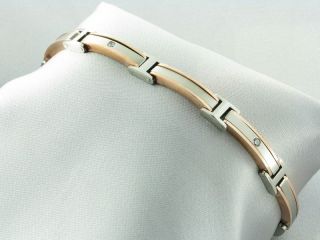 Stainless steel semi rigid bracelet for men with 3 swarovski crystals