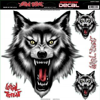Lethal Threat Tribal Wolf Fang Decal Sticker for Cars Motorcycles 