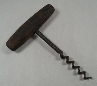vintage antique wood handle corkscrew primitive time left $ 19